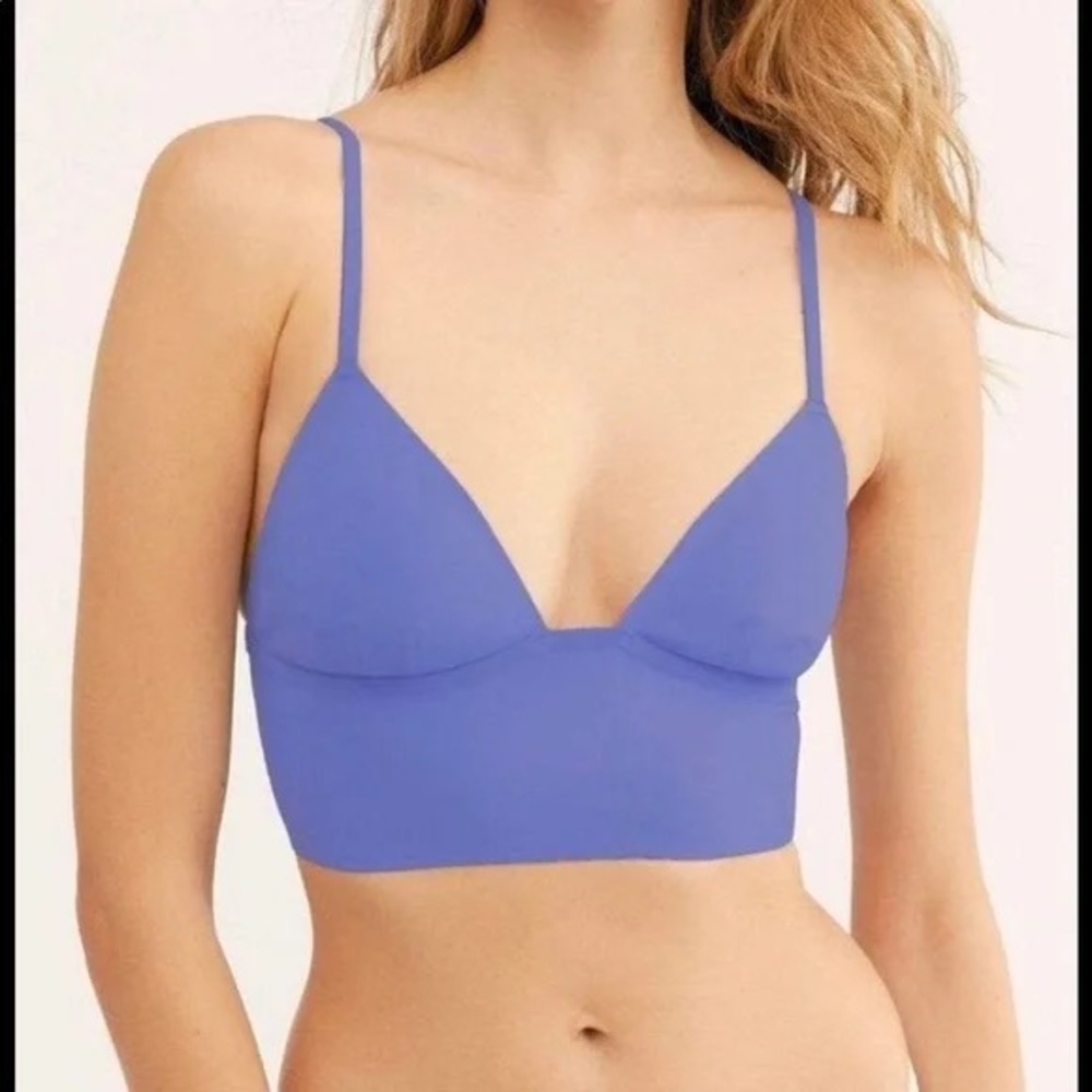Free People Sage Longline Neo Bralette. Iris. Size Medium.